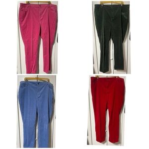 4 Pairs Talbots Red Corduroy Straight Leg Pants